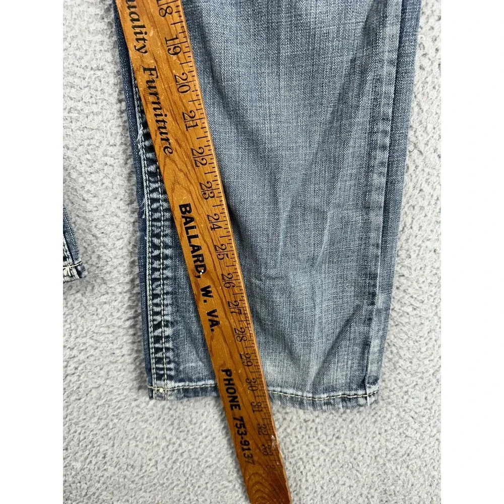 T.K. Axel Jeans Mens 32X32 Treadwell Blue Distressed Relaxed Straight Denim Pant - Picture 9 of 10